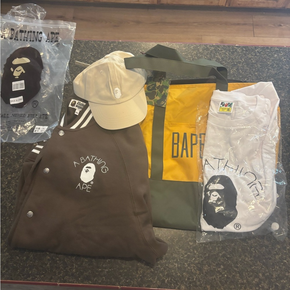 Bape HAPPY NEW YEAR BAG SET SHIRT HAT BAG & JACKET NWT 🦍 100% AUTHENTIC